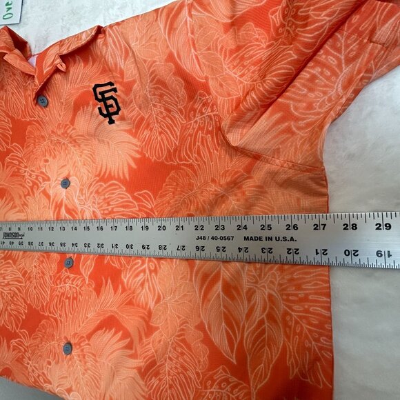 Tommy Bahama Mens SF Giants Hawaiian Shirt XXL Orange Leaf Print Button-Up NWOT - Picture 5 of 9